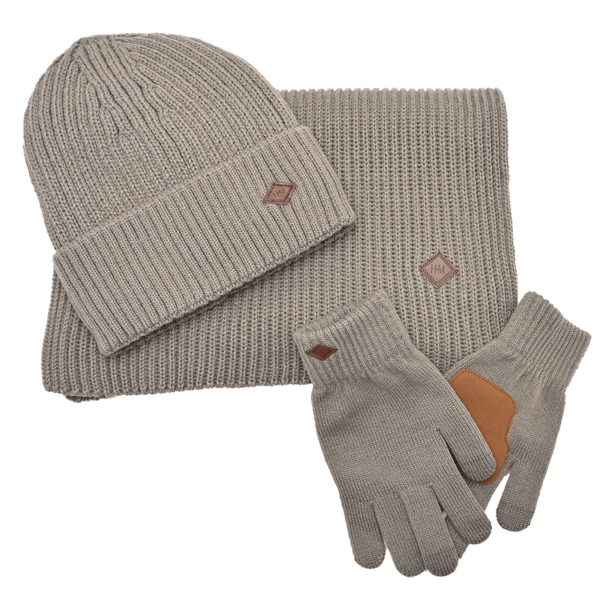 WDP Harvey Makin Layers Hat Gloves and Scarf Gift Set - Grey