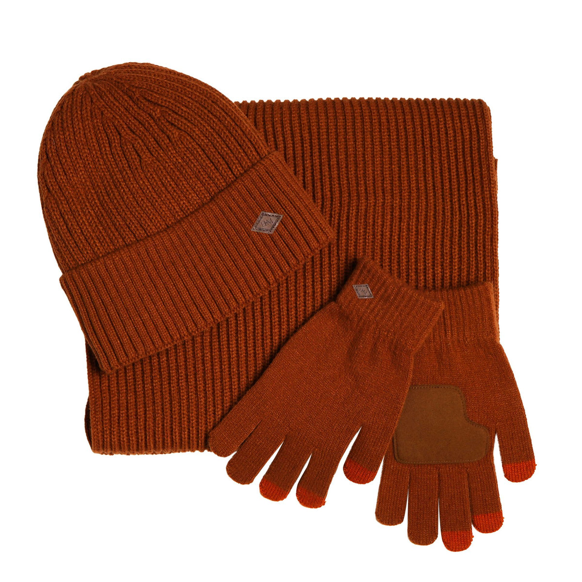 WDP Harvey Makin Layers Hat Gloves and Scarf Gift Set - Orange