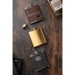 WDP Harvey Makin 6oz Black PU Wrapped Stainless Steel Flask Set with Funnel