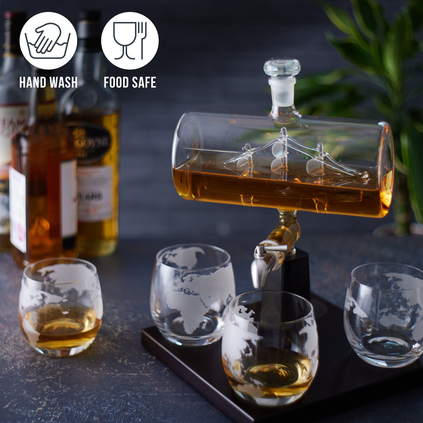 OS Ship Whiskey Decanter Set