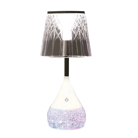 LED Etched Shade Glitter Lamp
