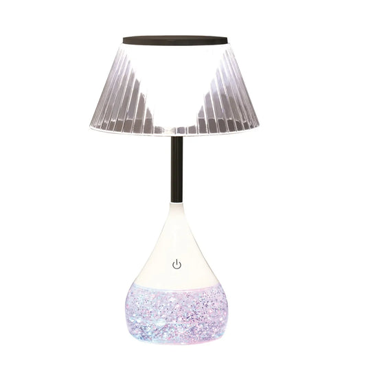 LED Lined Shade Glitter Lamp