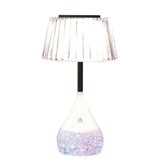 LED Pleated Shade Glitter Lamp