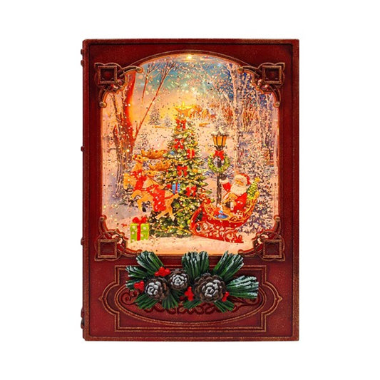 ST LED Santa Book Spinner 19cm