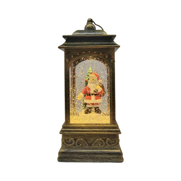 ST LED Santa Lantern Spinner 21cm