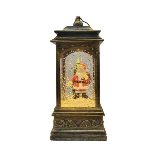 ST LED Santa Lantern Spinner 21cm