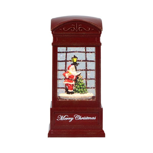 ST LED Santa Phone Box Spinner 16cm