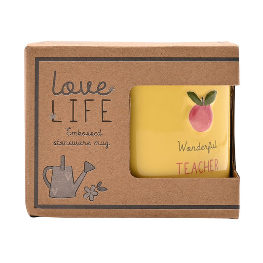 WDP Love Life Embossed Mug - Teacher