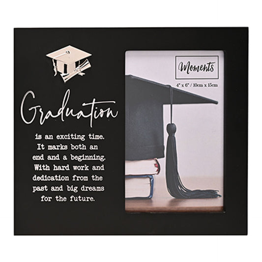 WDP Graduation 4x6' Black Frame w/Silver Icon