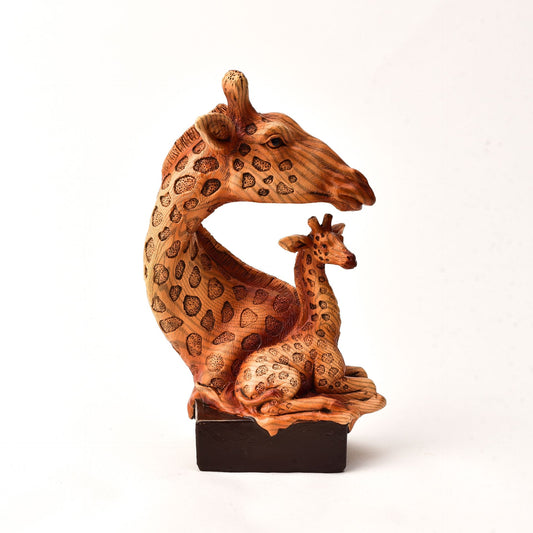 WDP Wood Effect Figurine - Two Giraffes
