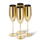 OS 4 Gold Champagne Flutes Stainless St