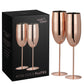 OS 2 Rose Gold Champagne Flutes S/S