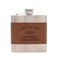 WDP Top Gun Metal Hip Flask 6oz - Brown