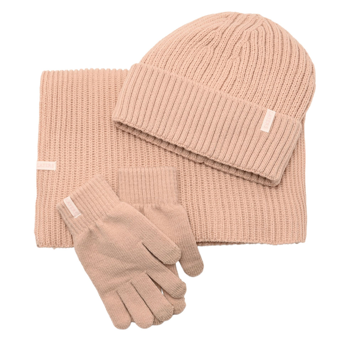 WDP Sophia Layers Cosy Knit Hat Glove & Scarf Gift Set - Nude