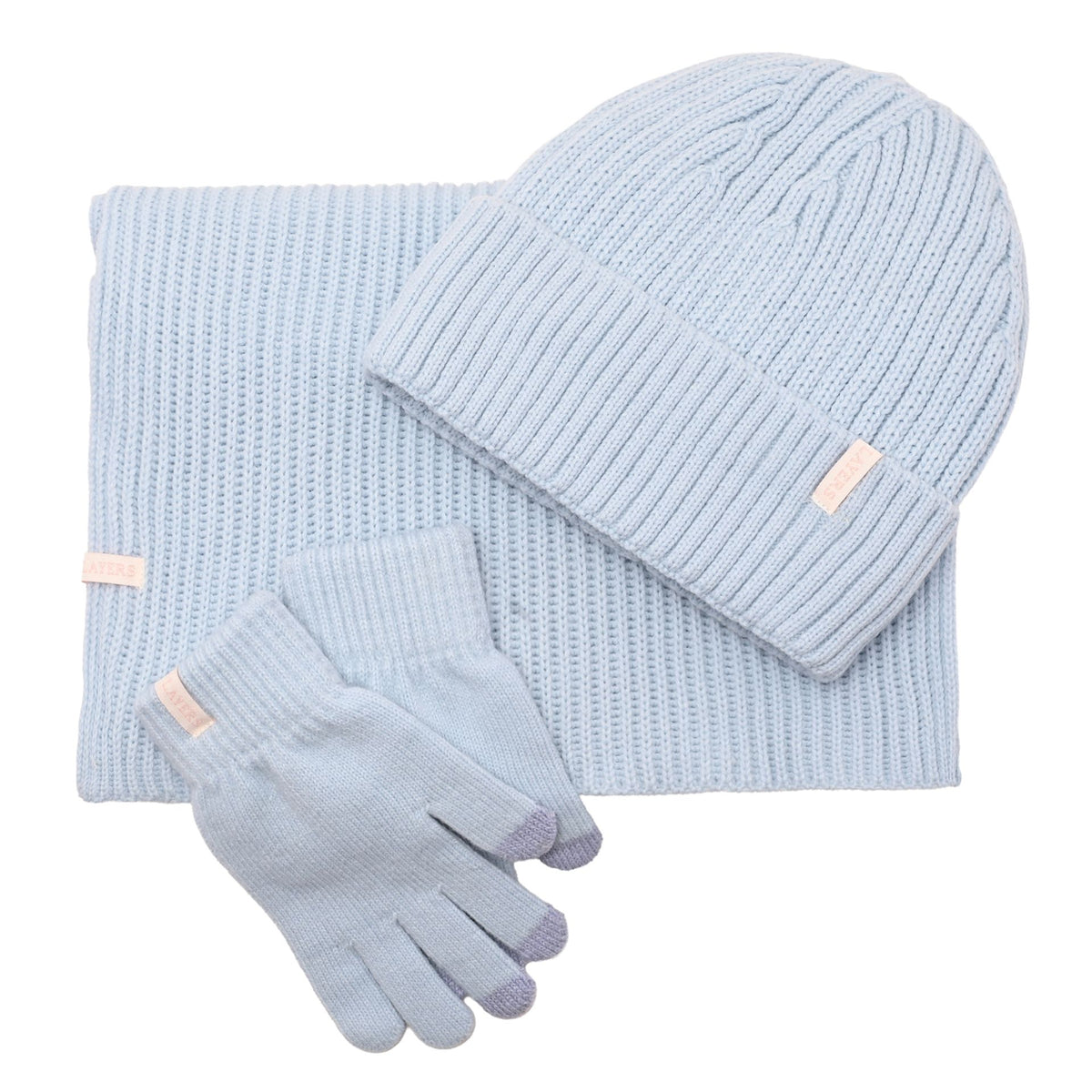 WDP Sophia Layers Cosy Knit Hat Glove & Scarf Gift Set - Powder Blue