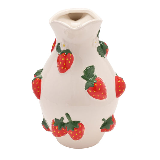 WDP Strawberry Jug Vase Hand Painted