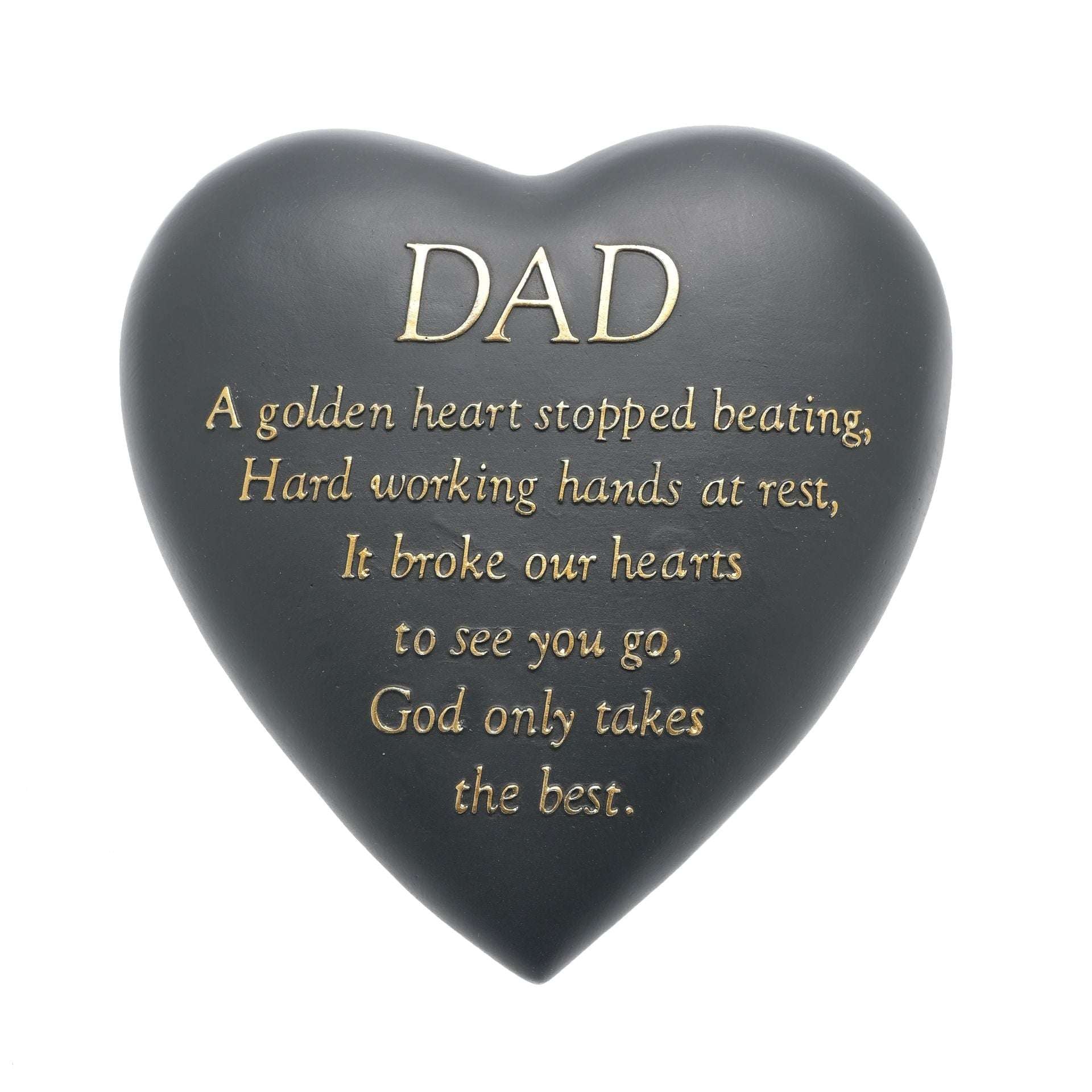 WDP TOY Graveside Grey Heart Plaque - Dad
