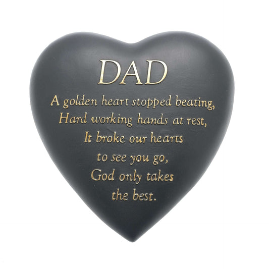 WDP TOY Graveside Grey Heart Plaque - Dad