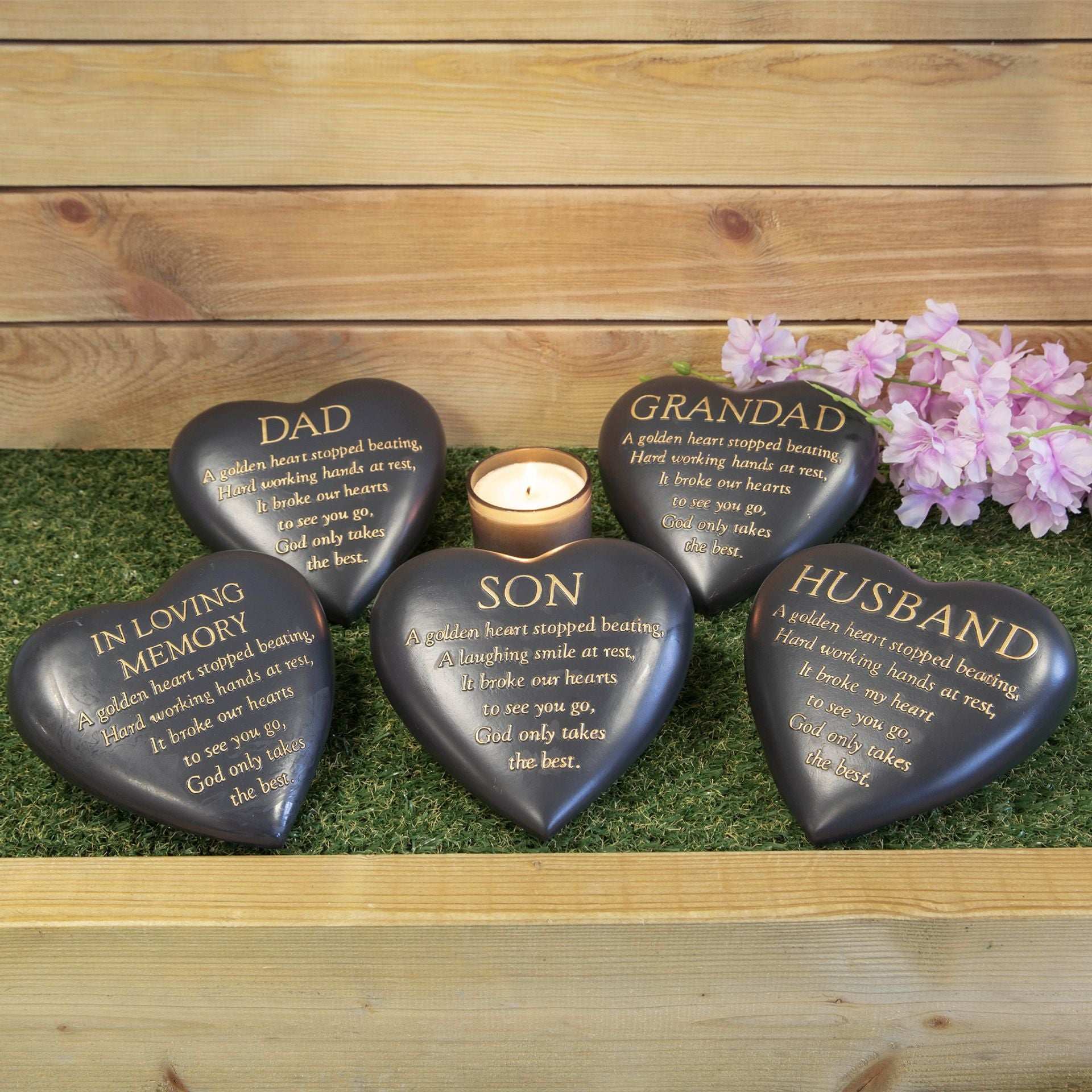 WDP TOY Graveside Grey Heart Plaque - Dad