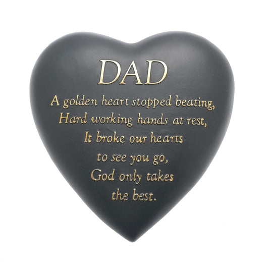 WDP TOY Graveside Grey Heart Plaque - Dad