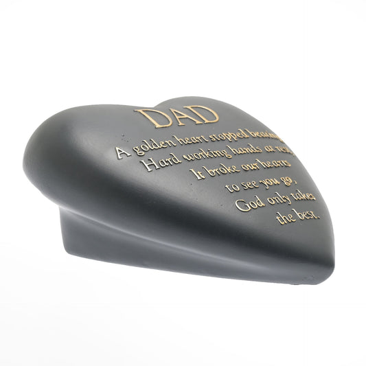 WDP TOY Graveside Grey Heart Plaque - Dad