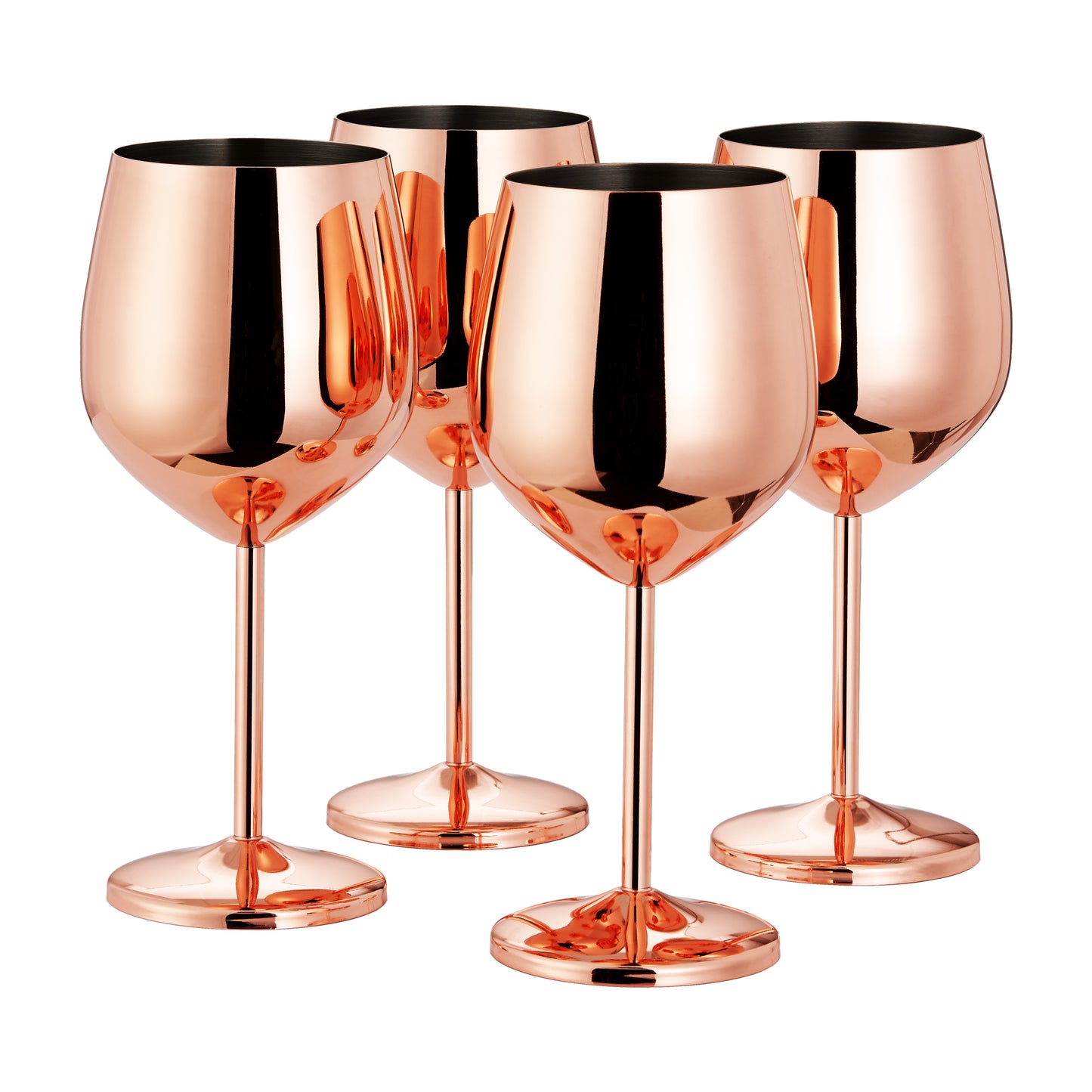 OS 4 Rose Gold Wine Glasses S/S