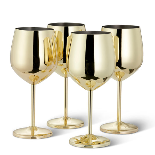 OS 4 Gold Wine Glasses S/S