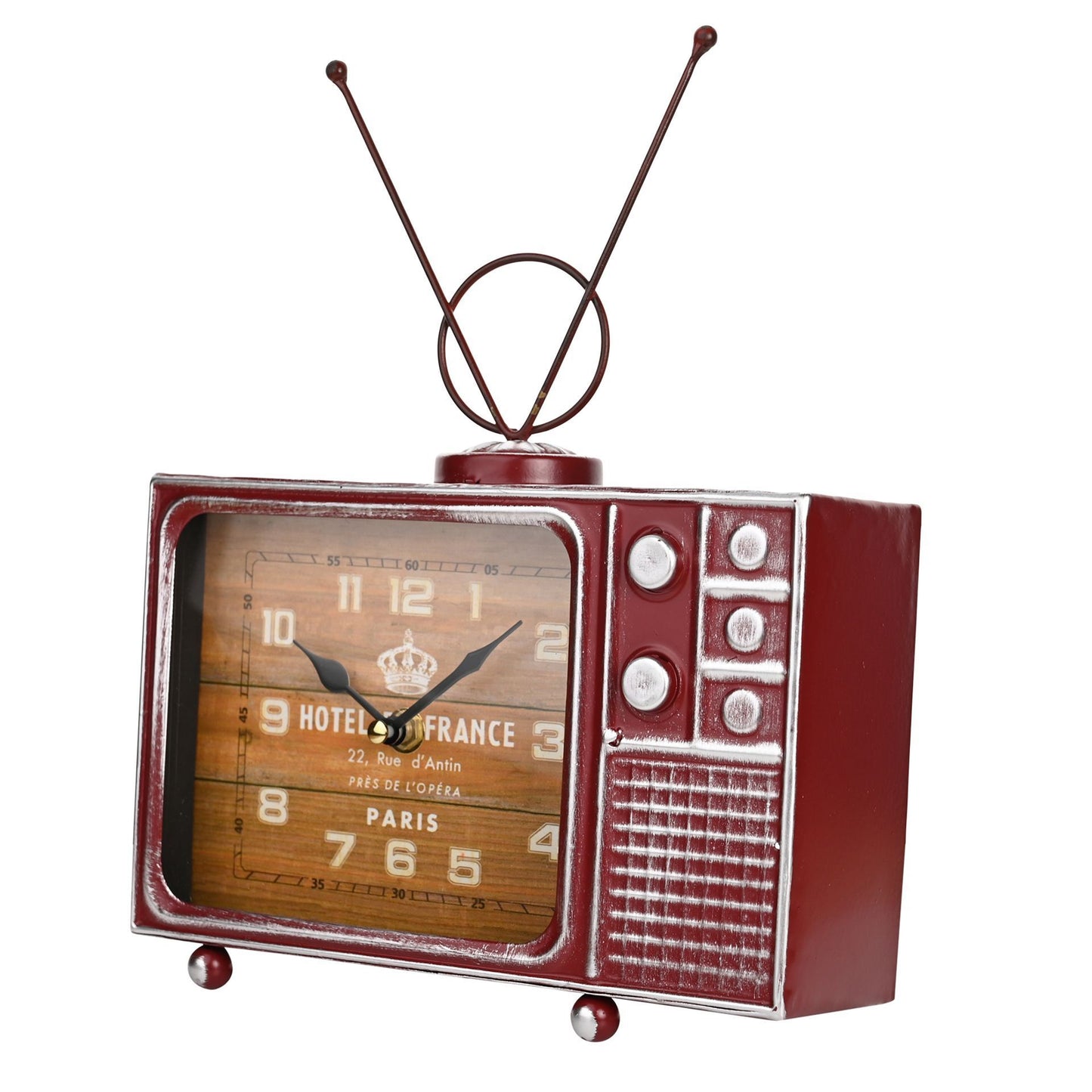 WDP Hometime Metal Mantel Clock Retro TV