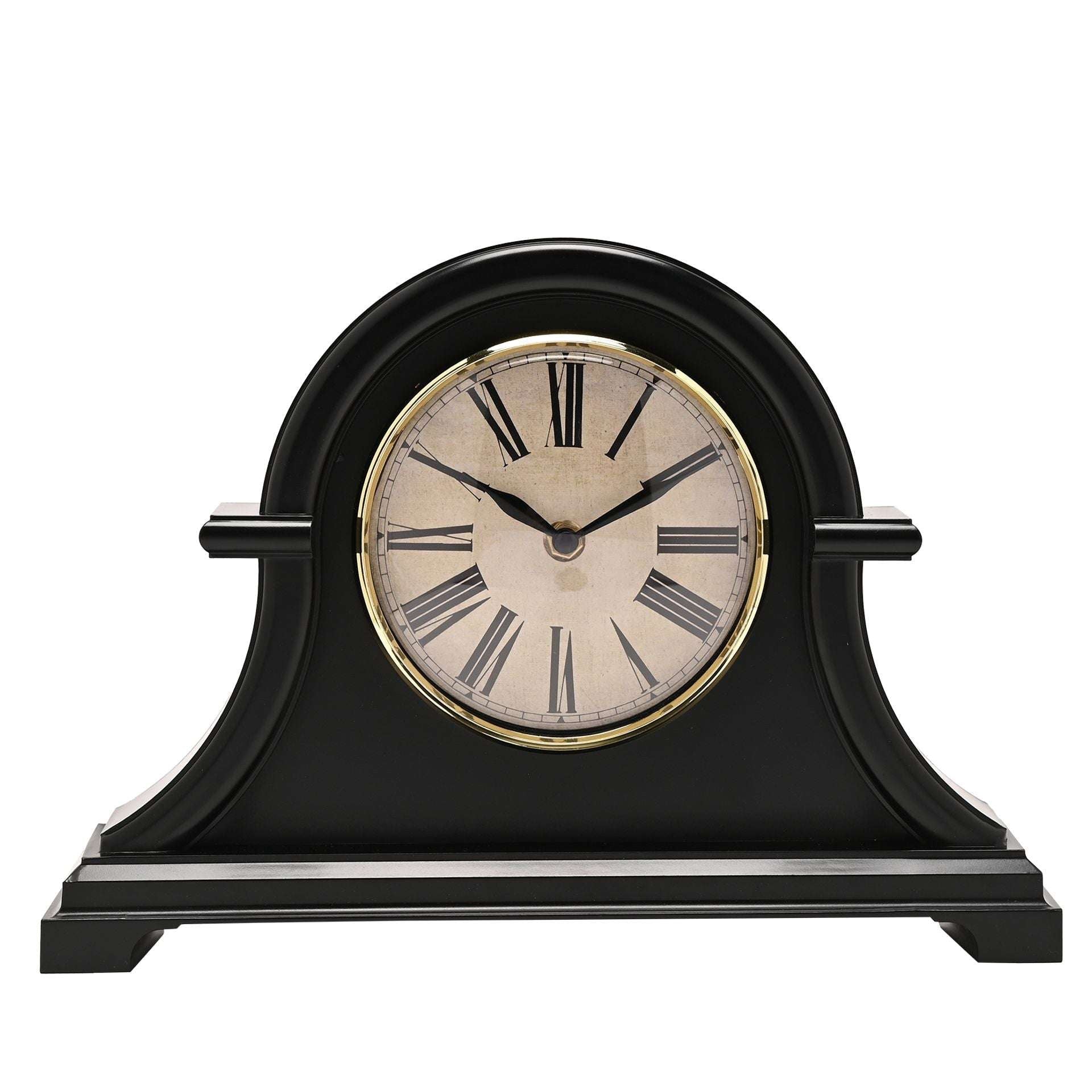 WDP Broken Arch Mantel Clock Black