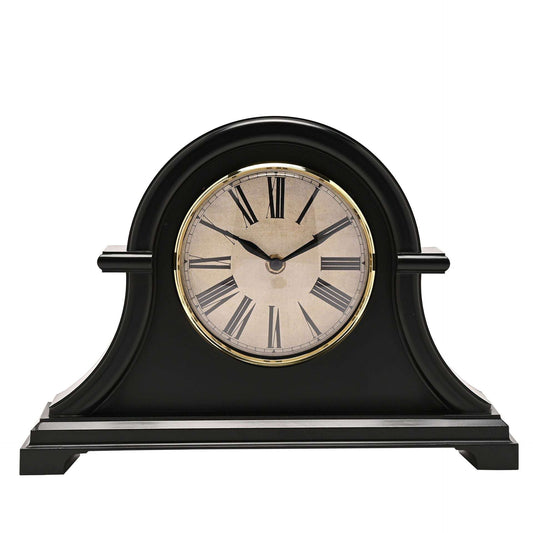 WDP Broken Arch Mantel Clock Black