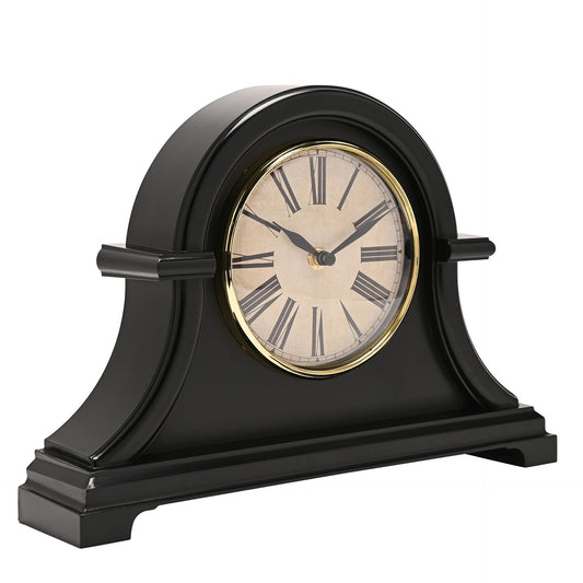 WDP Broken Arch Mantel Clock Black