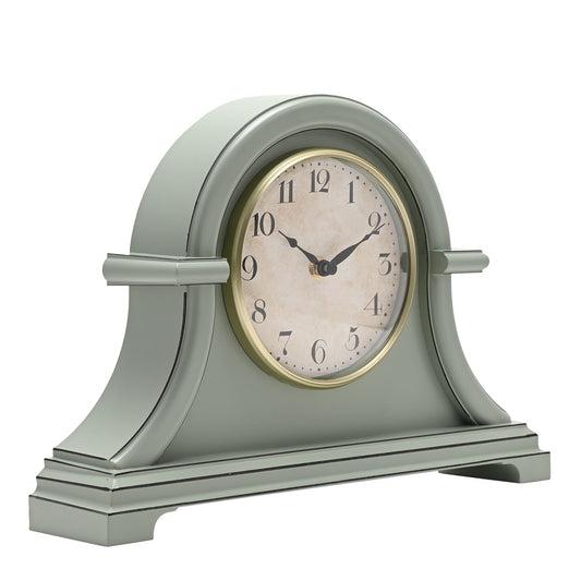 WDP Broken Arch Mantel Clock Sage Green