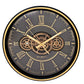 WDP Clock Moving Gears Metal Frame 35cm