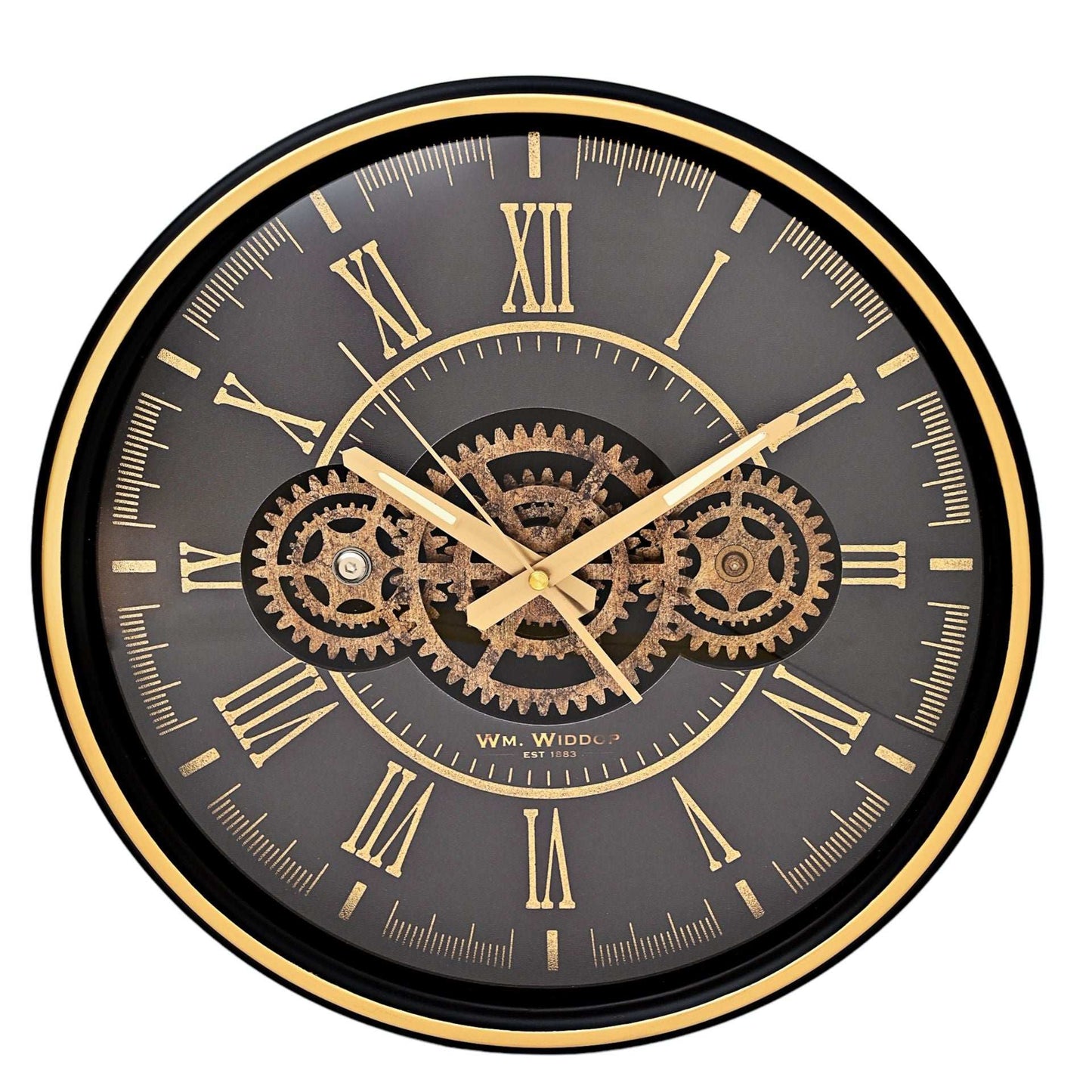WDP Clock Moving Gears Metal Frame 35cm