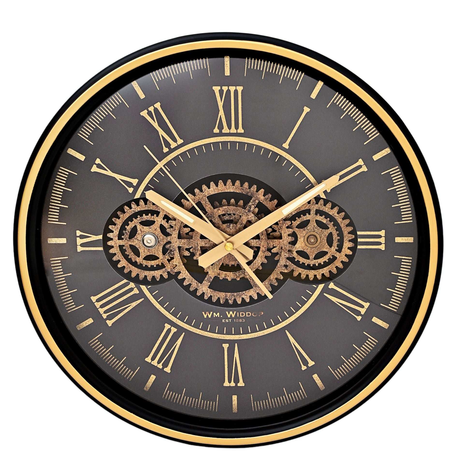 WDP Clock Moving Gears Metal Frame 35cm