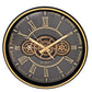 WDP Clock Moving Gears Metal Frame 35cm