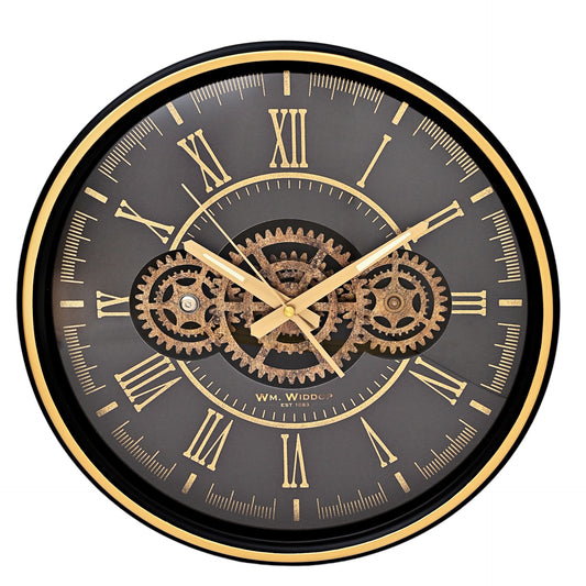 WDP Clock Moving Gears Metal Frame 35cm