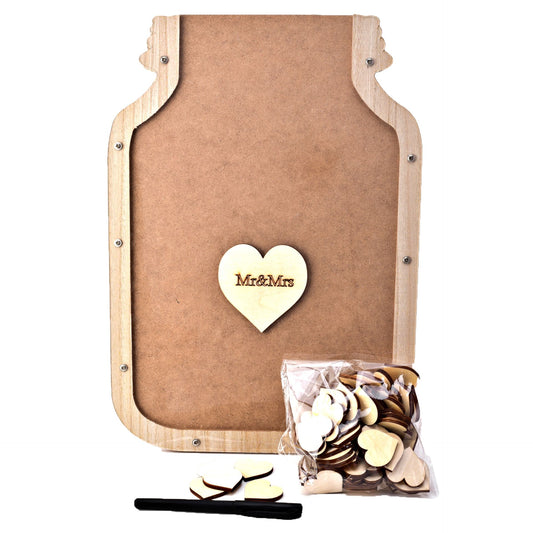 WDP Wooden Hearts Jar Guest Book - 60*~