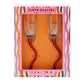 Raspberry Blossom Set of 2 Wavy Stem Flute Glasses