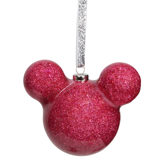 Mickey Pink Glitter Shaped Bauble