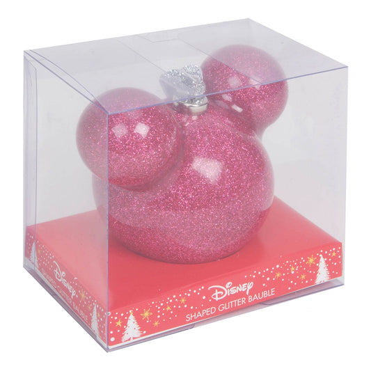 Mickey Pink Glitter Shaped Bauble