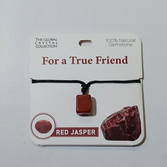 Gemstone Necklace - For a True Friend Red Jasper