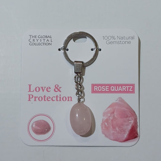 Gemstone Keyring - Love & Protection Rose Quartz