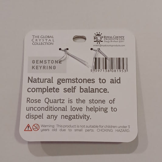 Gemstone Keyring - Guardian Angel Rose Quartz