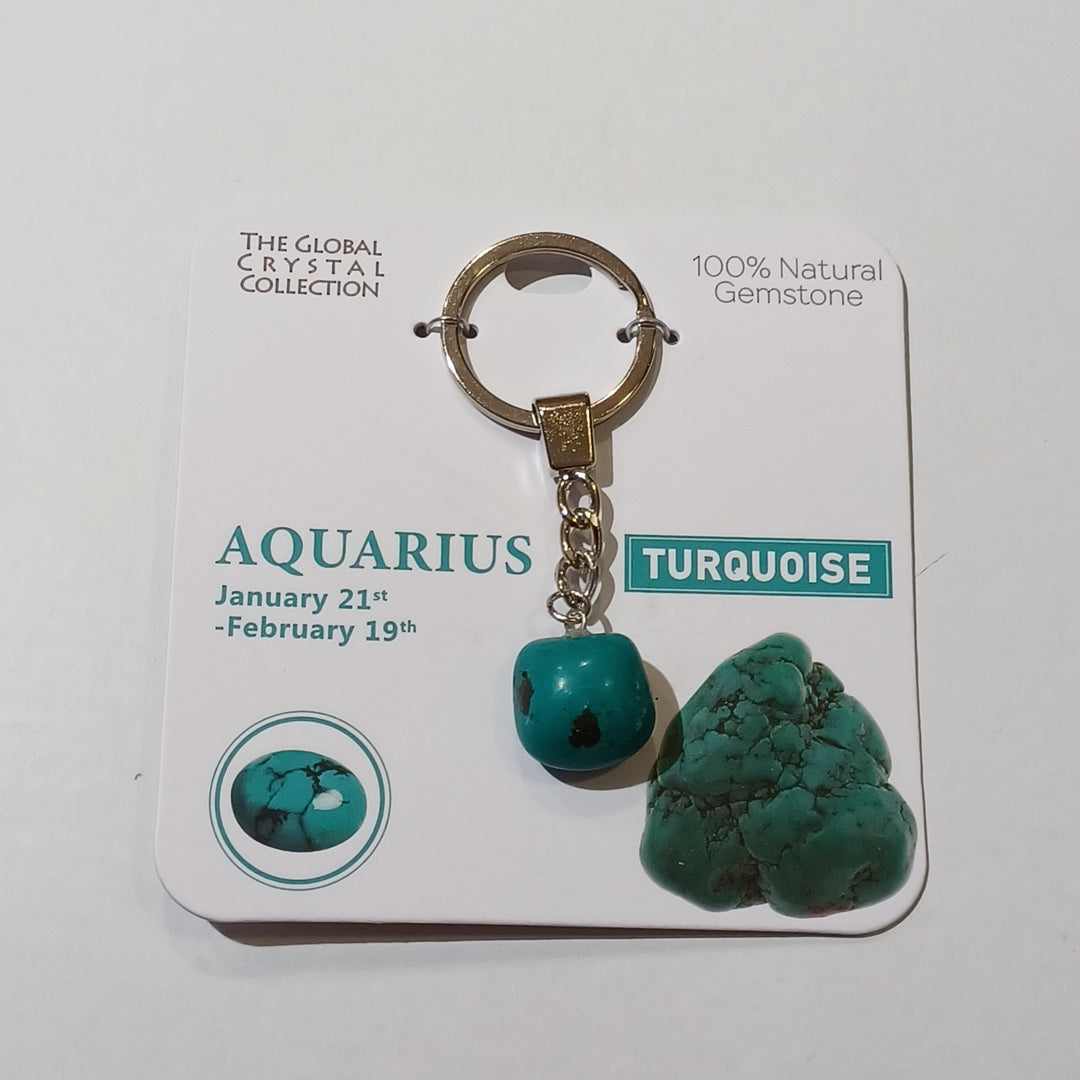 Birthstone Keyring - Aquarius Turquoise