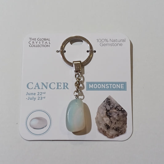 Birthstone Keyring - Cancer Moonstone