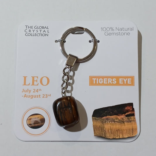 Birthstone Keyring - Leo Tigers Eye