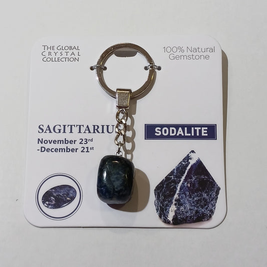 Birthstone Keyring - Sagittarius Sodalite