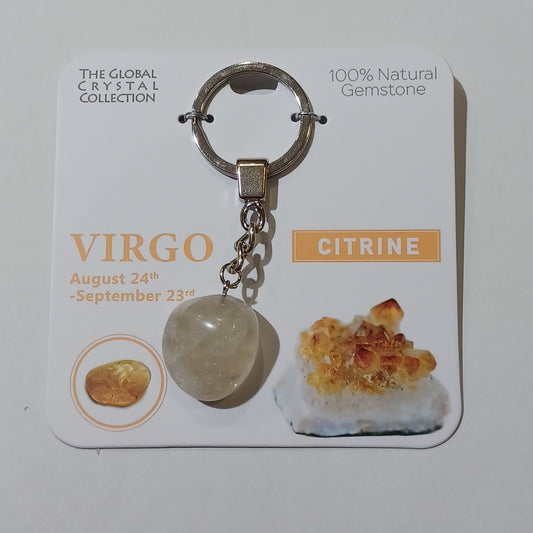 Birthstone Keyring - Virgo Citrine