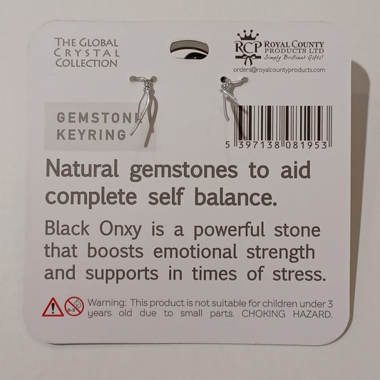 Gemstone Keyring - Protection & Self Esteem Black Onyx